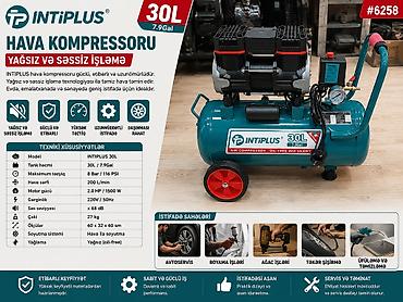kompressor 50: №: 8896 Məhsulun adı: Hava kompressoru Intiplus 200 litr/dəq Brend — 1