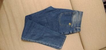 джинсы темно синие плотная джинса: Прямые, Mango, США, Средняя талия, Вареные