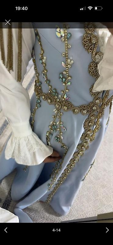 Вечерние платья: Платье в пол - Цвет: нежно-голубой. - Силуэт: расклешённая юбка — 4