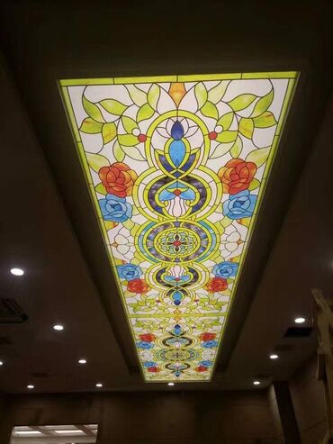 led isqlar: 3D fotopanelli dartma tavan - Tavan üçün fotoçaplı PVC membran: açıq