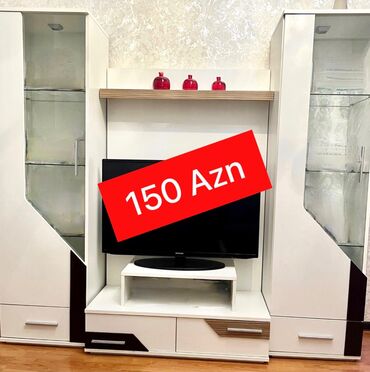 стеклянная тумба под телевизор: Б/у, Прямой ТВ стенд, С полками, Ламинат