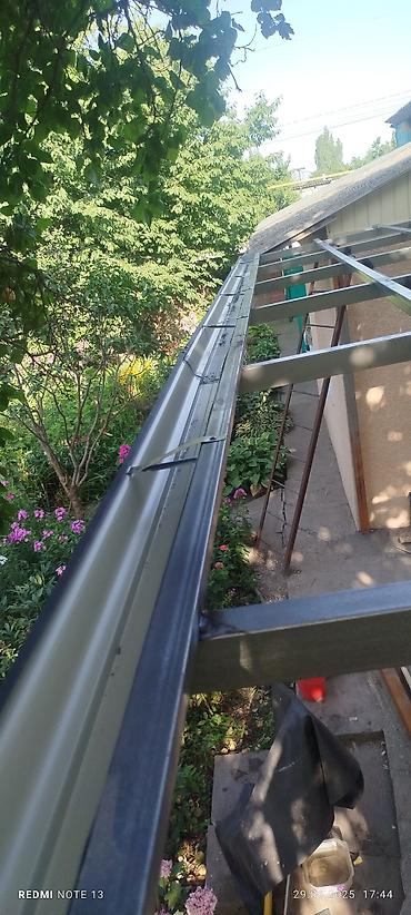 Навесы: Навес из поликарбоната с металлическим каркасом - — 13