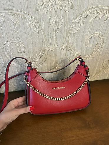 bag qaycsi: Michael Kors qadın çantası – qırmızı rəng - Material: teksturalı — 1
