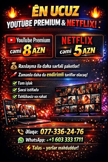Digər xidmətlər: YouTube Premium və Netflix abunə xidməti - YouTube Premium – cəmi 8 — 1