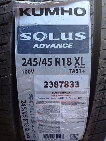 245 45 r18: Kumho Solus Advance avtomobil şini - Ölçü: 245/45 R18 XL (Extra Load) — 1