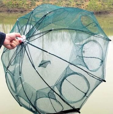 balıq tutmaq üçün tor: Çoxguşəli qatlanan balıq/çay xərçəngi toru - Çətir tipli