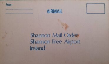 duty free: Для коллекционеров. Продам конверт "Shannon Mail Order Shannon Free