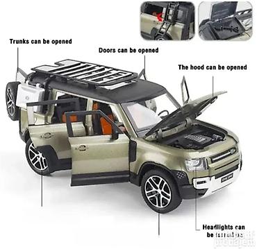 dron thunder: Metalni Auto Land Rover Defender - Beli sa Svetlom i Muzikom Novo, u — 2