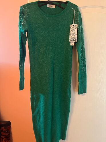 haljine sabac: One size, color - Green, Evening, Long sleeves