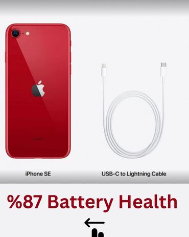 iphon: IPhone SE 2022, 64 GB, Qırmızı, Barmaq izi, Simsiz şarj, Face ID