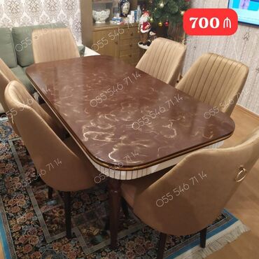Masa və oturacaq dəstləri: Qonaq otağı üçün, Yeni, 6 stul