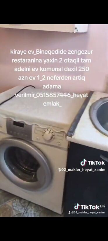 Uzunmüddətli kirayə evlər: 60 kv. m, 1 otaqlı, Telefon, İnternet, Qaz — 9