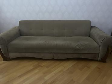 Divanlar: Mebel: 3 nəfərlik geniş divan - Rəng: açıq qəhvəyi/bez - Material — 1