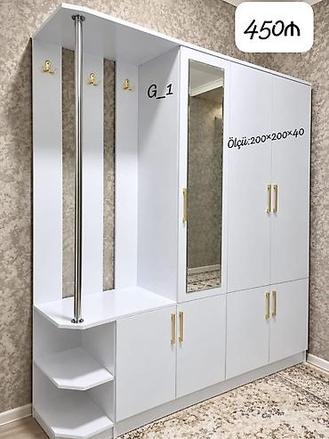 Dəhliz üçün funksional dolab komplekti – model G_1 - Rəng: ağ - Ölçü lalafo.az -da Dəhliz üçün funksional dolab komplekti – model G_1 - Rəng: ağ - Ölçü