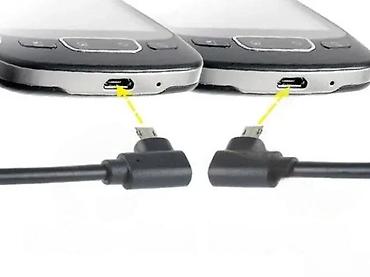 Kablovi za telefone: Obostrani Micro USB kabl sa L-uglom - Konektor: Micro USB sa — 2