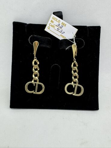 серьги с агатом: Серьги, Желтое золото, 585 проба, 5 г