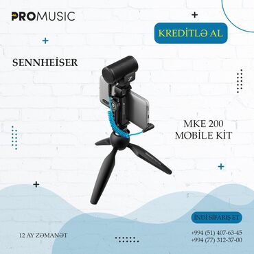 Mobil telefonlar üçün aksesuarlar: Sennheiser MKE 200 Mobile Kit ( Kamera mikrofonu, Kamera üçün mikrofon