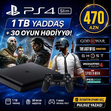 PS4 Slim oyun konsolu - 1 TB yaddaş həcmi - 1 ədəd orijinal DualShock lalafo.az -da PS4 Slim oyun konsolu - 1 TB yaddaş həcmi - 1 ədəd orijinal DualShock