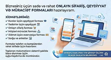 komputer temizlenmesi: Onlayn sifariş və qeydiyyat formalarının hazırlanması Biznesiniz üçün — 1