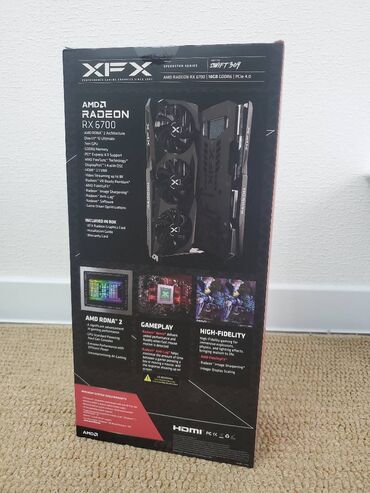 видеокарты xfx: Продаю видеокарту XFX RX6700. Новая, из Америки AMD RX 6700 XFX SWFT