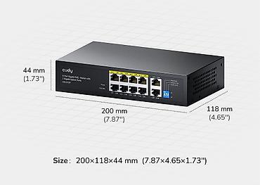 poye sviç: Cudy GS1010P 8-Port Gigabit PoE+ Switch (120W) IP kameralar, Wi-Fi — 3