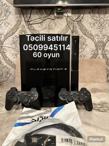 ps rul: PlayStation 3 satılır.Super slim ps 3 500 gb.İçərisində 60 oyunu var.2