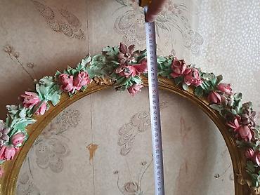 Güzgülər: Güzgü Divar üçün, Oval, Dekorativ, Əl işi — 4