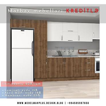 mebelman: Sifarişlə mətbəx dəsti, MDF, Kredit var, Pulsuz çatdırılma — 6