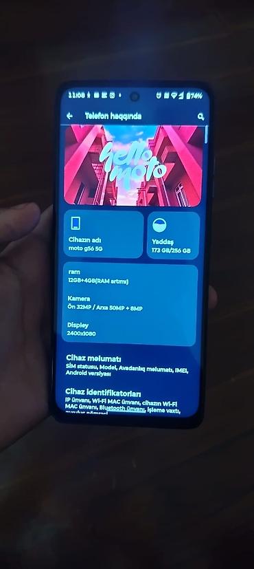 kamera aparati: Motorola 256 GB, rəng - Göy, İki sim kartlı — 2