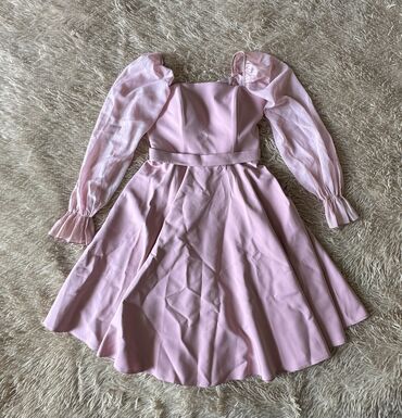 розовое платья: Вечернее платье, Короткая модель, С рукавами, Корсет, 2XL (EU 44)