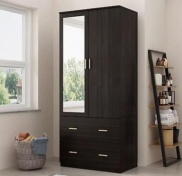 bulud mebel: Düz dolab, Yataq otağı üçün, Paltar üçün, Açılan, Korpuslu, 2 qapılı — 8
