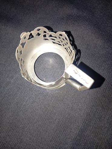 podstakan: Gümüş stəkanaltı (podstakanik) - Material: 875 əyarlı gümüş — 2