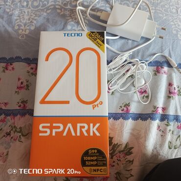 Tecno: Tecno Spark 20 Pro, 256 GB, rəng - Göy, Barmaq izi