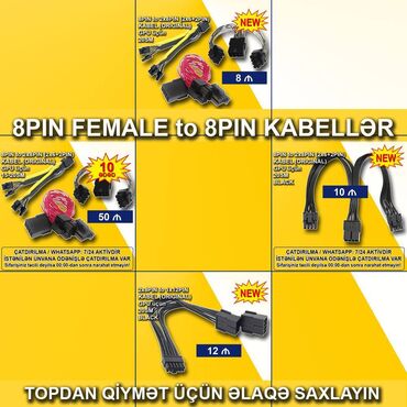 optik kabel: Kabellər "8pin Female Original" 🚚Metrolara və ünvana çatdırılma var