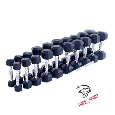 спорт резинки: Шестигранники гантели заводские резиновые Китай. Ассортимент 5-50 кг
