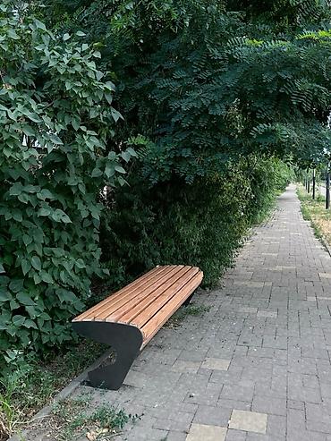 Скамейка Дерево, Со спинкой, Без крыши