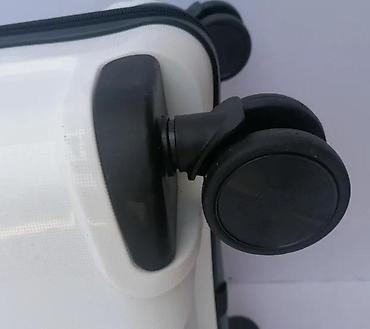torva plus: Tvrdi kofer za putovanja, beli, sa 4 točkića koji se okreću 360° za — 4