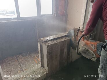 Beton işləri: Səssiz tozsuz səliqəli kəsim. Beton katlavan monolit kubik — 22