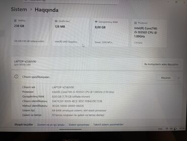 Acer: Acer noutbuk – nazik və yüngül alüminium gövdə, gümüşü rəng. - Ekran — 9