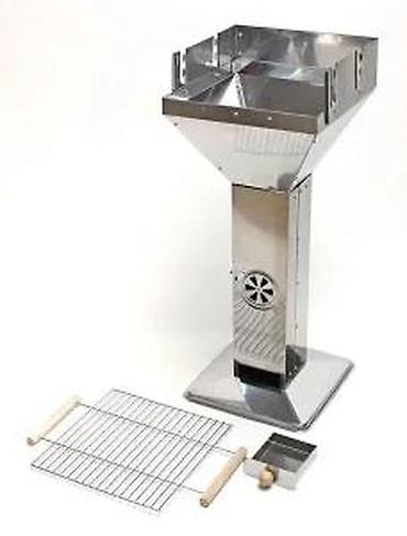 Sve za roštilj: Stojeći roštilj na ćumur od nerđajućeg čelika - Materijal: polirani — 10