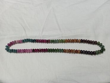 серьги с цепочкой: Турмалиновые бусы, браслет разноцветные натуральные, серьги с арбузным