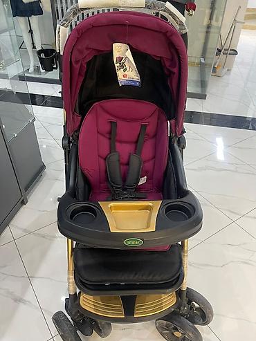 Коляски: Прогулочная коляска для детей, бордовая - Удобное сиденье с мягким — 9