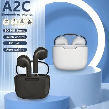 mini nauşnik: Yeni Mini Air a2c tws ag reng gozel gorunuslu ses effektli seffaf