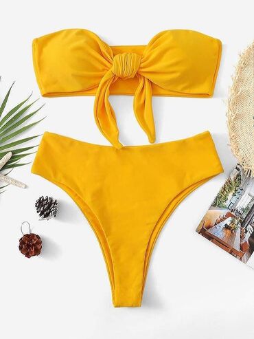 na jedno rame: M (EU 38), Lycra, Single-colored, color - Yellow