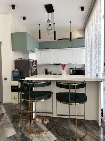 moyka altı şkaf: Mətbəx mebeli və ada tipli bar masası dəsti - Dizayn: L formalı alt