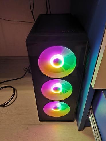 hp monoblok: Məhsul: RGB işıqlı oyun kompüter korpusu + HP monitor (ekranı — 1