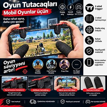 playstation 5 slim aksesuar: Mobil oyunlar üçün oyun tutacaqları və barmaq örtükləri - 2 ədəd — 1