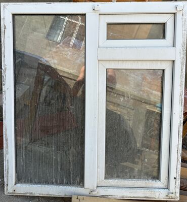qapi pencere modelleri: İşlənmiş İki qat şüşə paketi Plastik pəncərə, Еni: 100 sm, Uzunluğu: 125 sm