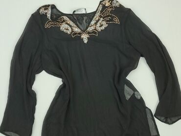 czarne bluzki z falbanami: Blouse, L (EU 40), condition - Good