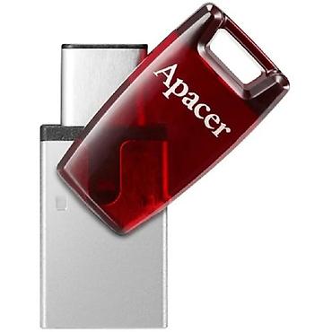 manitor komputer: Apacer AH180 AP64GAH180R-1 64GB USB-C və USB-A Fleş Yaddaş - 64GB — 1
